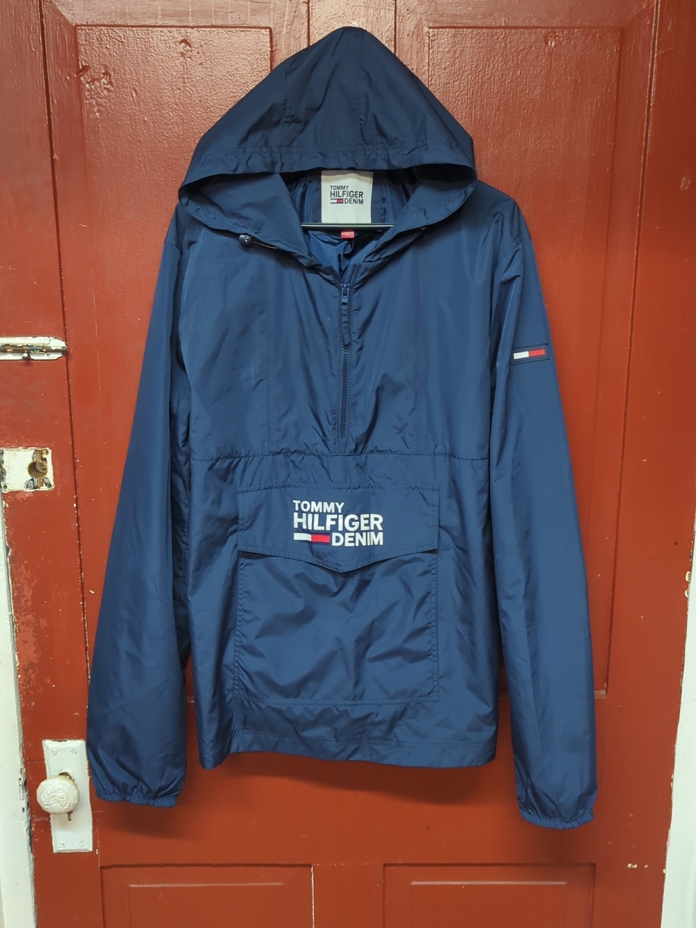 Tommy Hilfiger Navy Hooded Pullover Windbreaker